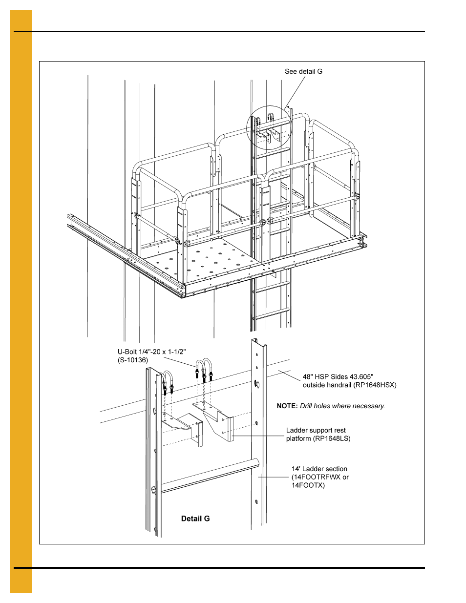 Ladder support | Grain Systems Bucket Elevtors, Conveyors, Series II Sweeps PNEG-1807 User Manual | Page 44 / 80