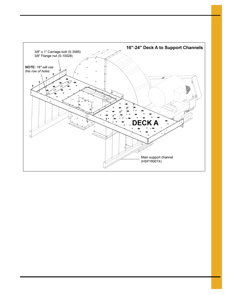 Install deck a to main support channels | Grain Systems Bucket Elevtors, Conveyors, Series II Sweeps PNEG-1807 User Manual | Page 47 / 80