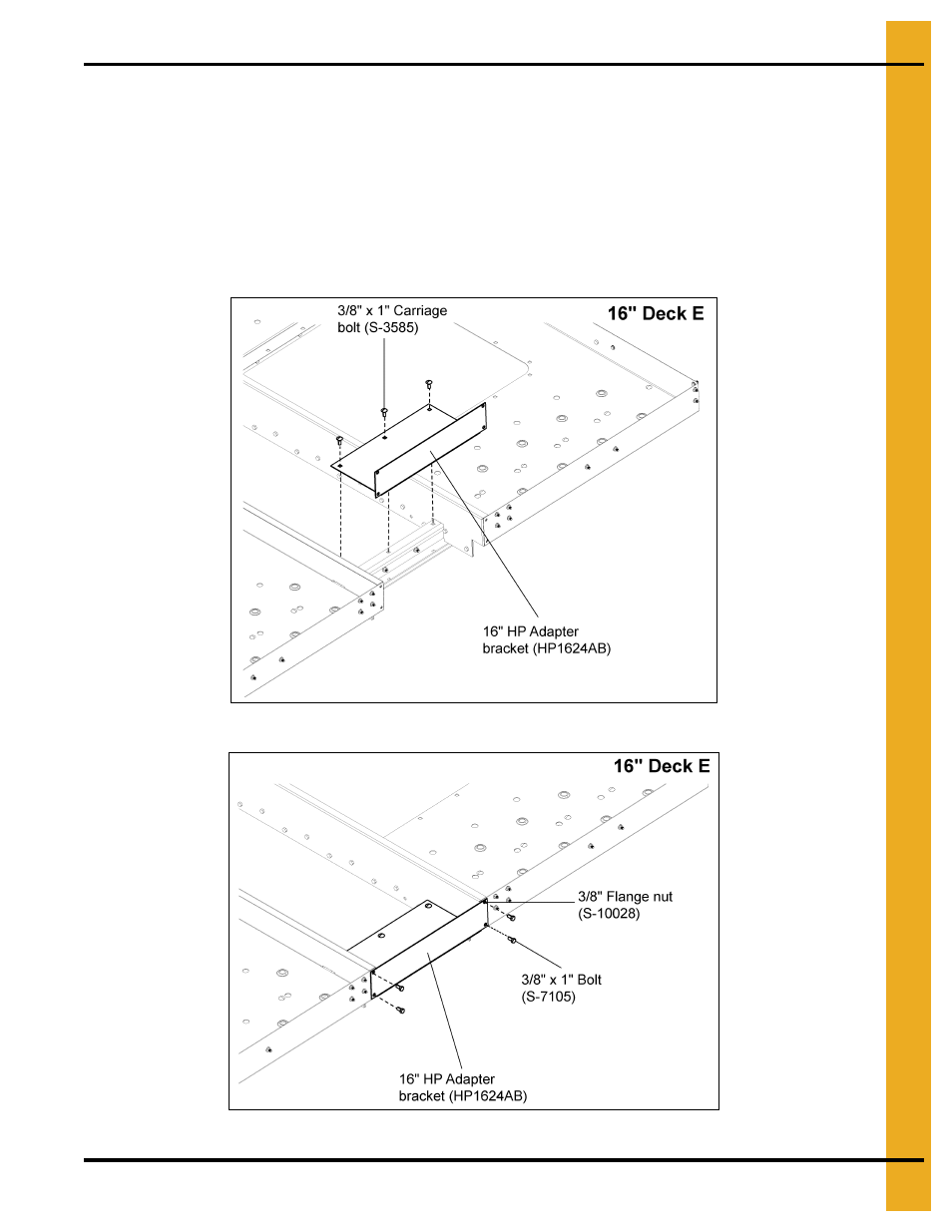 Install adapter bracket for 16" platforms | Grain Systems Bucket Elevtors, Conveyors, Series II Sweeps PNEG-1807 User Manual | Page 53 / 80
