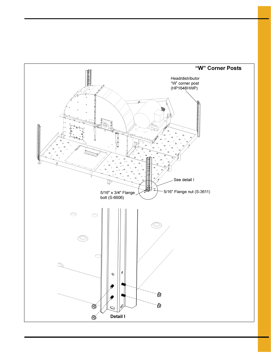 Install “w” posts (“corner posts” x 4) | Grain Systems Bucket Elevtors, Conveyors, Series II Sweeps PNEG-1807 User Manual | Page 55 / 80