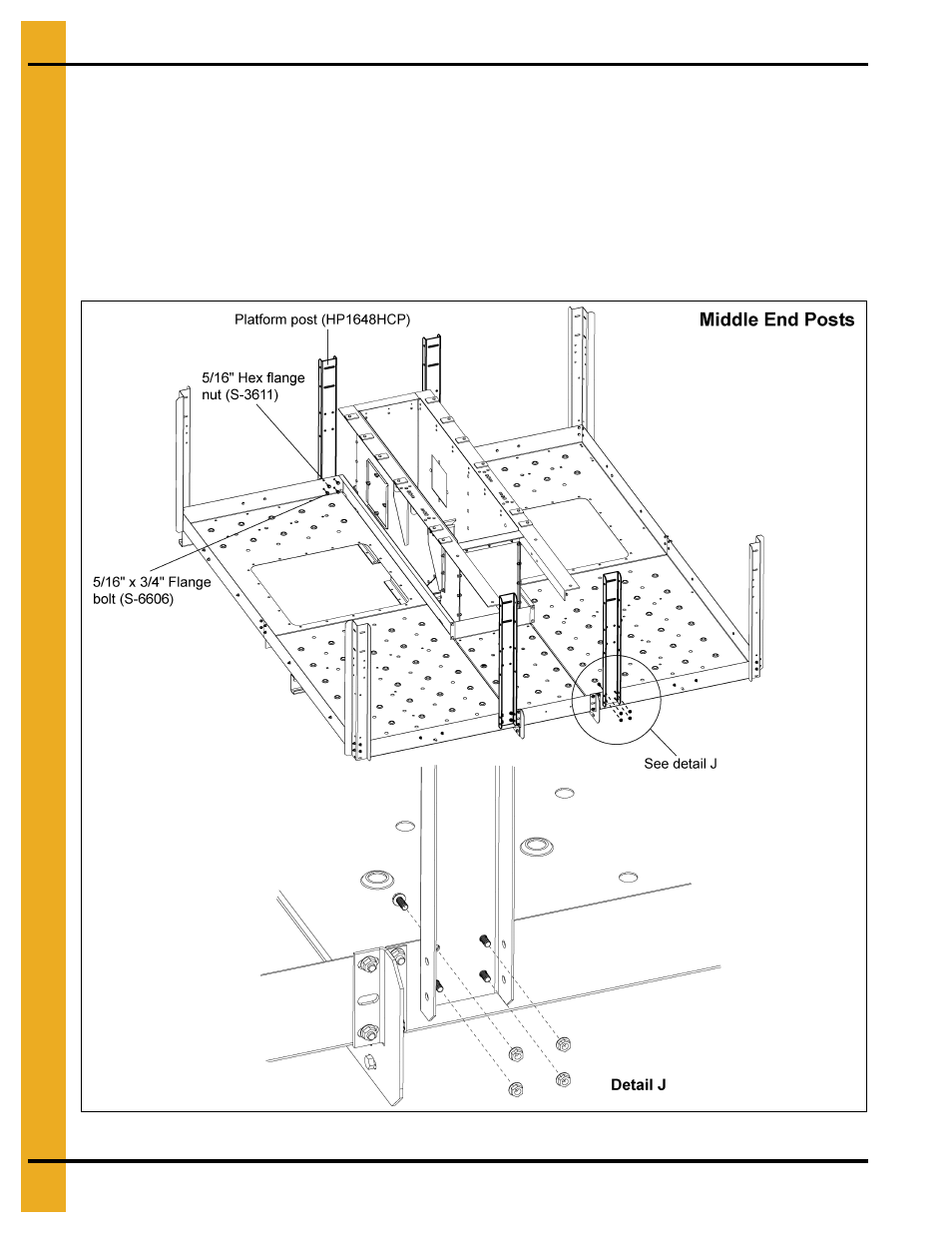 Install platform posts | Grain Systems Bucket Elevtors, Conveyors, Series II Sweeps PNEG-1807 User Manual | Page 56 / 80