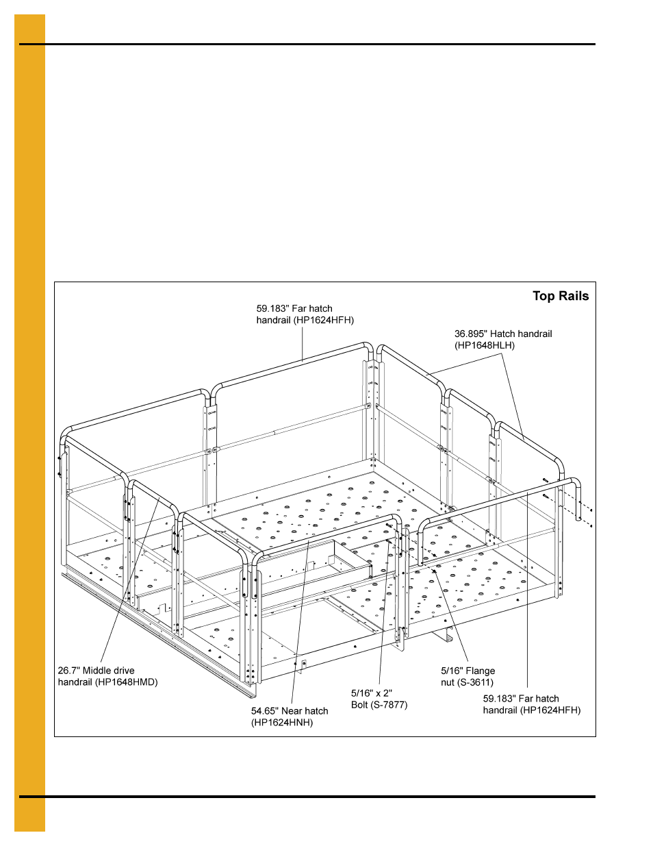 Install upper handrails | Grain Systems Bucket Elevtors, Conveyors, Series II Sweeps PNEG-1807 User Manual | Page 60 / 80