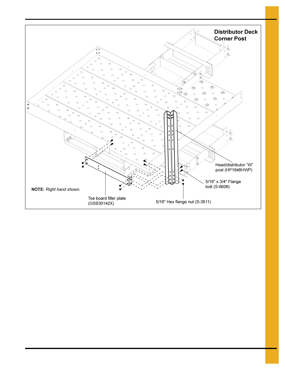Install handrail posts - non entrance side, Nuts | Grain Systems Bucket Elevtors, Conveyors, Series II Sweeps PNEG-1807 User Manual | Page 73 / 80