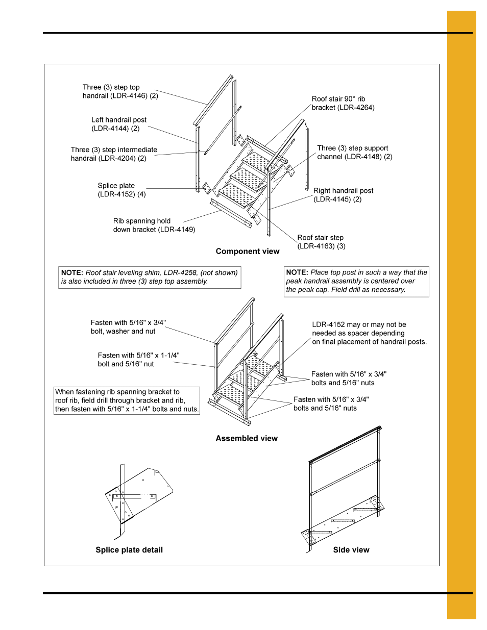 Stair section, Chapter 5 stair section, Three (3) step top assembly (ldr-5130) | Grain Systems Bin Accessories PNEG-1623 User Manual | Page 15 / 42