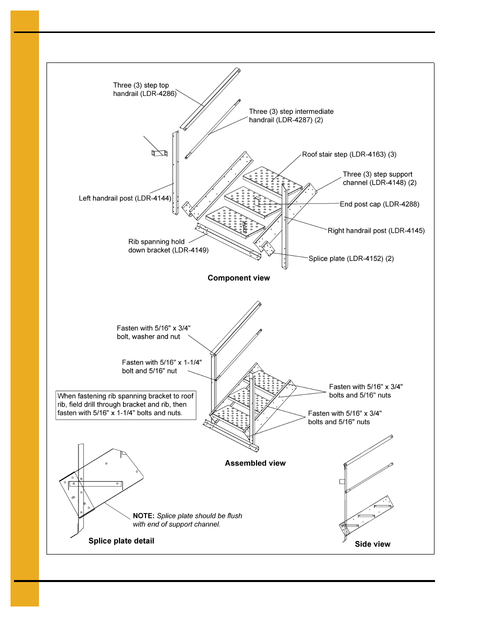 Three (3) step bottom assembly (ldr-5129) | Grain Systems Bin Accessories PNEG-1623 User Manual | Page 16 / 42