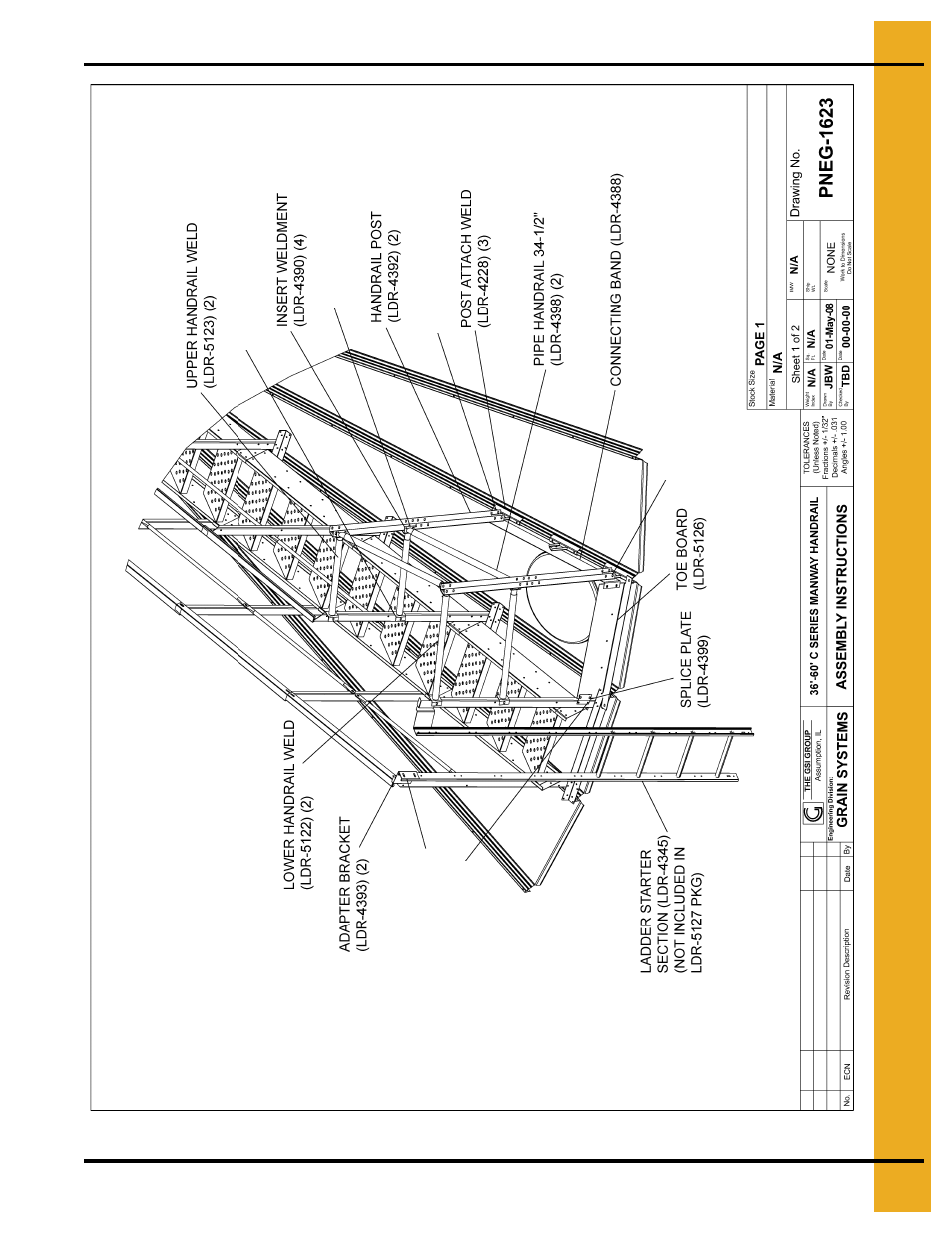 Manway handrail | Grain Systems Bin Accessories PNEG-1623 User Manual | Page 25 / 42