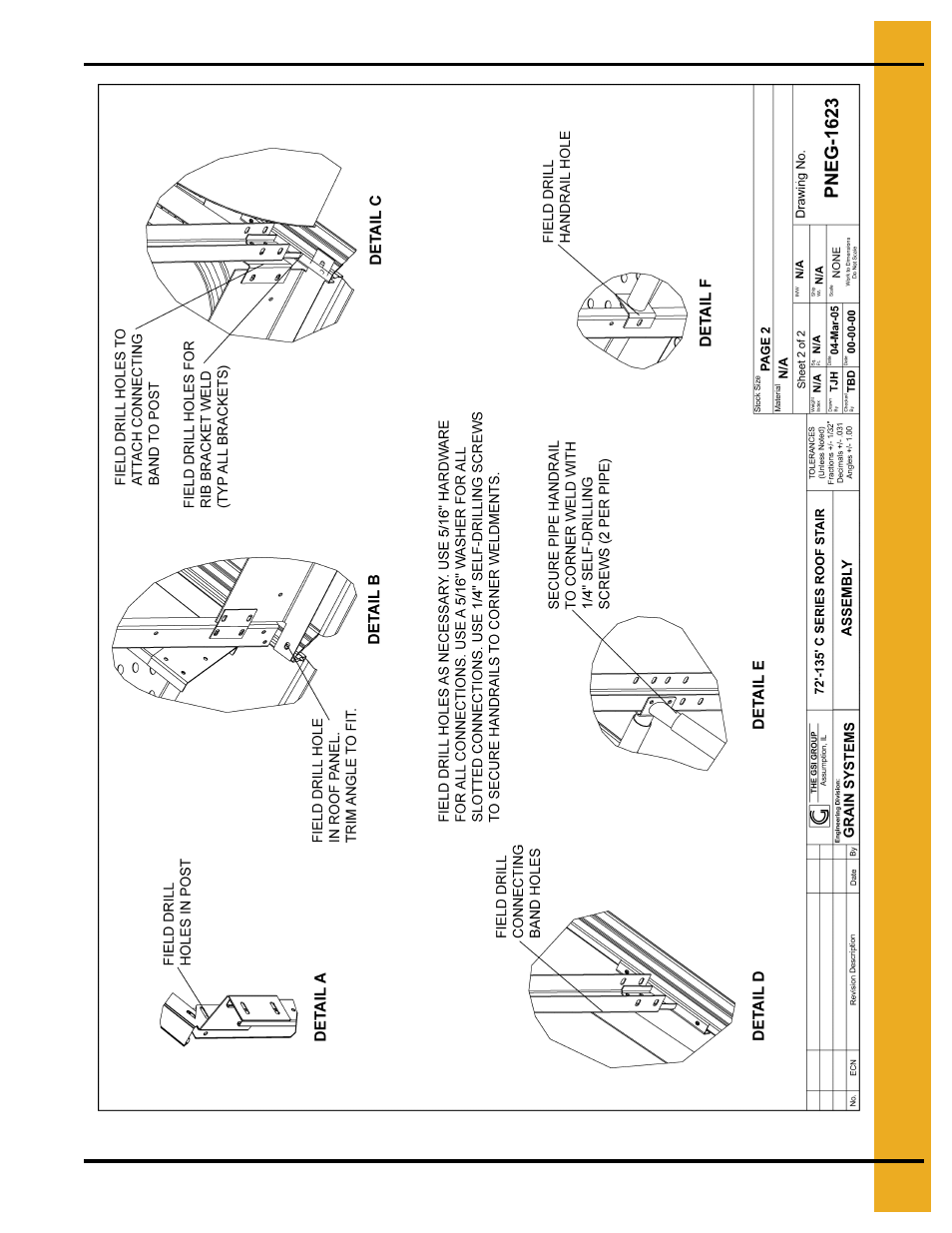 D detail d, See detail, See detail a | E detail, D on pa, Ge 29, See detail e, E detail f | Grain Systems Bin Accessories PNEG-1623 User Manual | Page 29 / 42