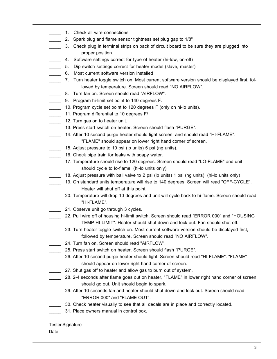 Checklist | Grain Systems PNEG-824 User Manual | Page 3 / 34