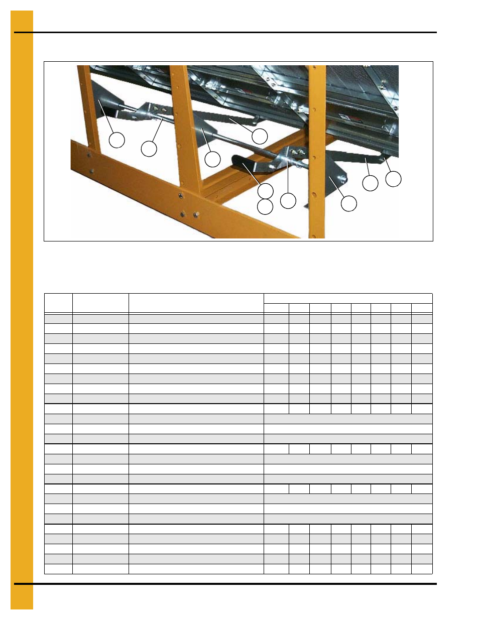 Clean out doors (continued), Main structure assembly, Clean out doors parts list (see figure 1l and 1m) | Grain Systems PNEG-1402 User Manual | Page 16 / 70