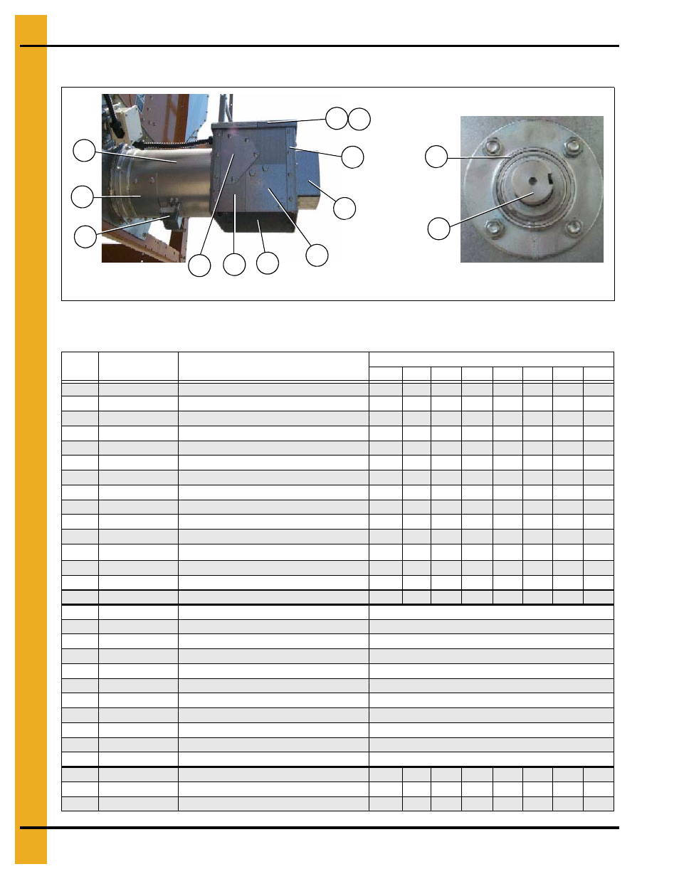 Bottom auger (continued), Main structure assembly, Bottom auger parts list (see figure 1r and 1s) | Figure 1s, Auger bearing rear discharge box | Grain Systems PNEG-1402 User Manual | Page 22 / 70