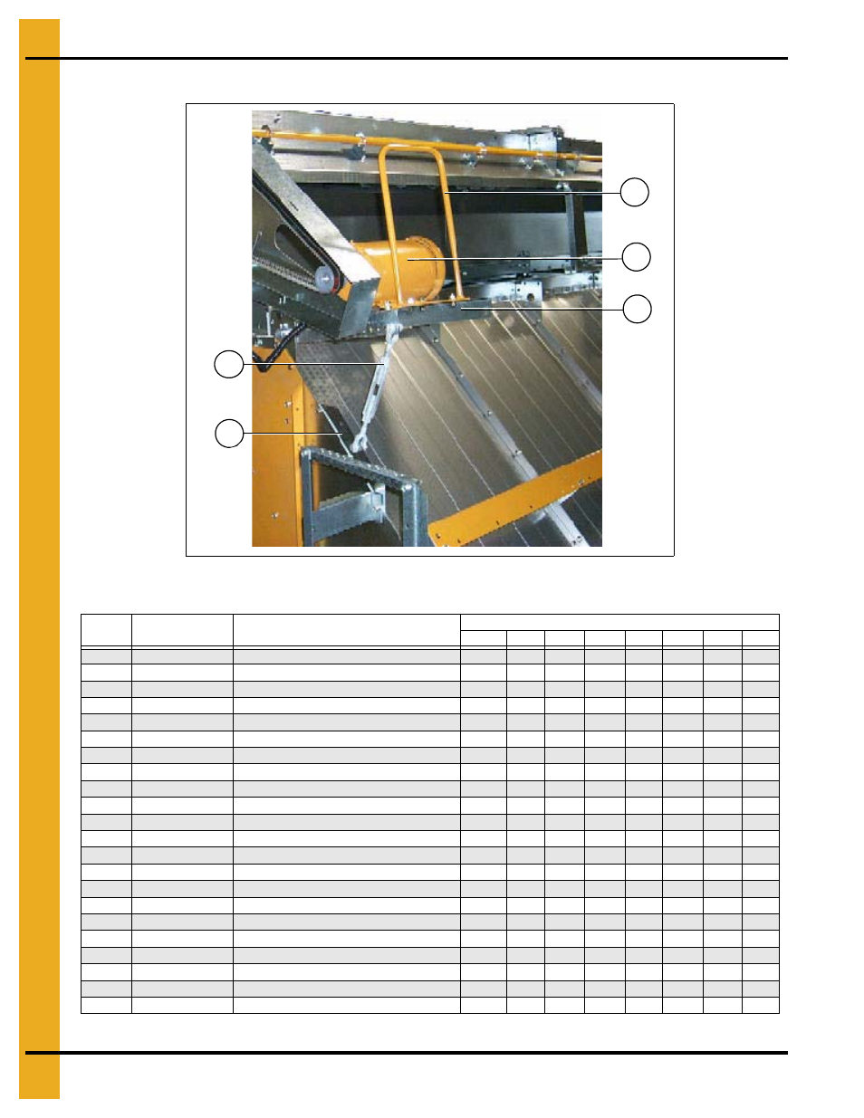 Top auger drive (continued), Auger and meter roll drive trains, Top auger drive parts list (see figure 2c and 2d) | Figure 2d top auger motor and motor mount | Grain Systems PNEG-1402 User Manual | Page 30 / 70