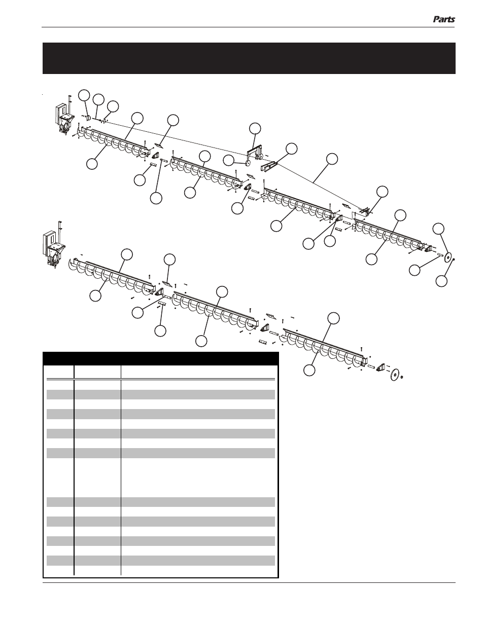 Shield & flight parts, Parts | Grain Systems Unload Augers PNEG-1050 User Manual | Page 37 / 44