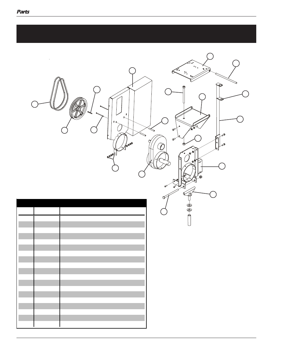 Motor mount parts, Parts | Grain Systems Unload Augers PNEG-1050 User Manual | Page 38 / 44