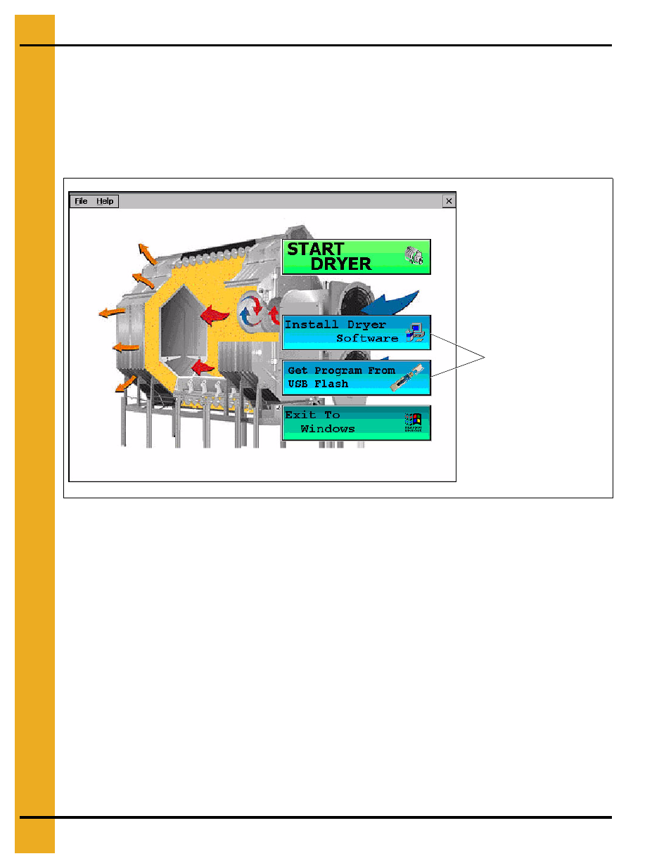 Vision touch screen display, Chapter 6 vision touch screen display, Boot screen default operation screen | Boot screen, Default operation screen | Grain Systems PNEG-1707 User Manual | Page 24 / 72