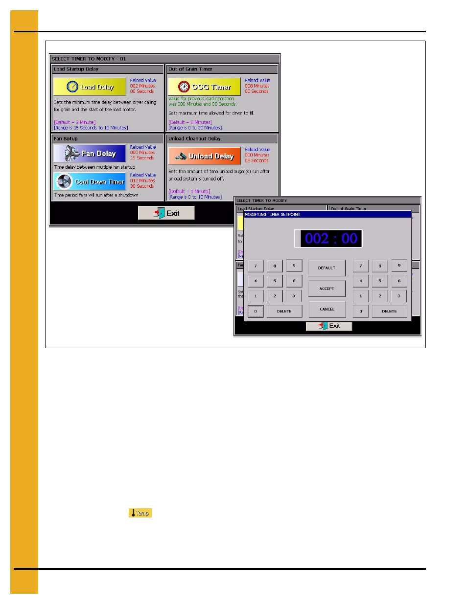 Setting the temperatures | Grain Systems PNEG-1707 User Manual | Page 26 / 72