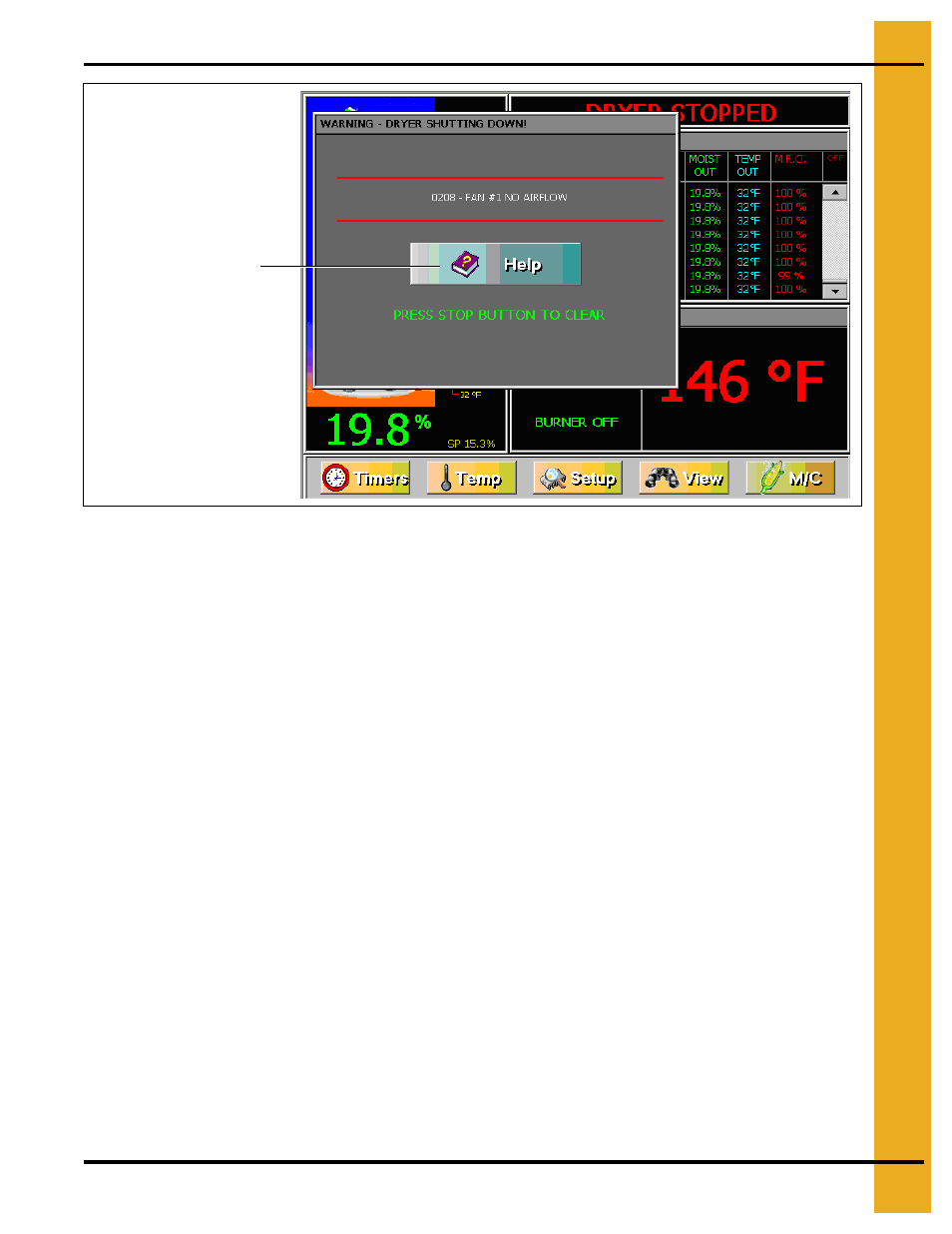 Safety circuit shut down messages, Chapter 11 safety circuit shut down messages, Fan/heater generated errors | Grain Systems PNEG-1707 User Manual | Page 53 / 72