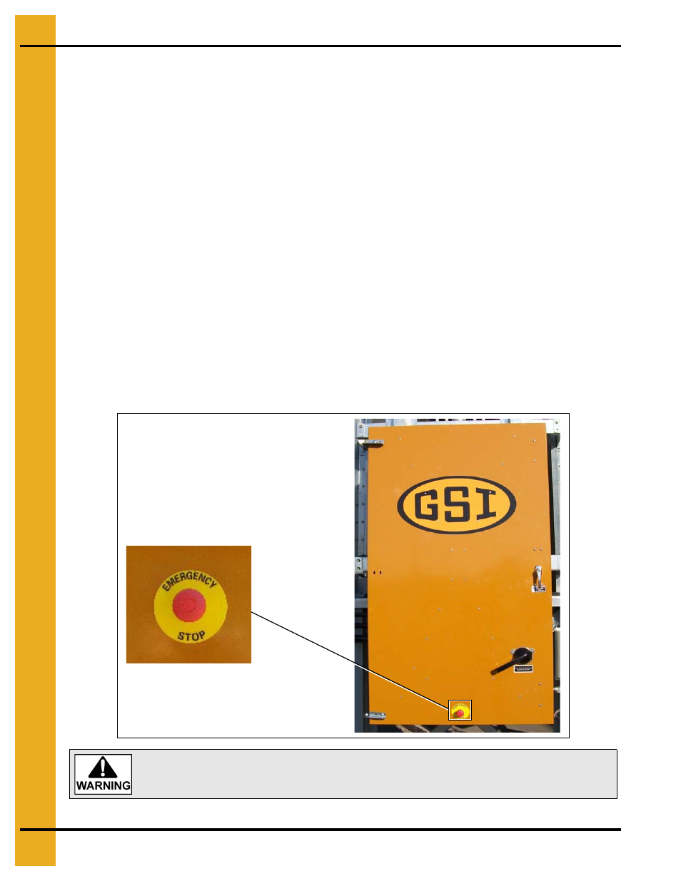 Dryer operation emergency stop switch, Dryer operation, Emergency stop switch | Grain Systems PNEG-1707 User Manual | Page 6 / 72
