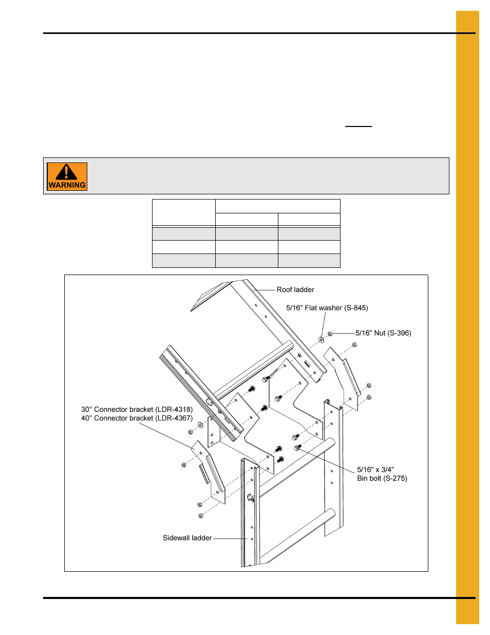 Sidewall and roof ladder installation, Optional bft ladder assembly | Grain Systems Tanks PNEG-1912 User Manual | Page 33 / 98