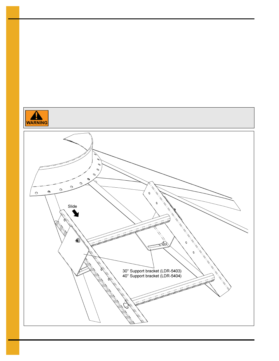 Roof ladder support bracket installation | Grain Systems Tanks PNEG-1912 User Manual | Page 34 / 98