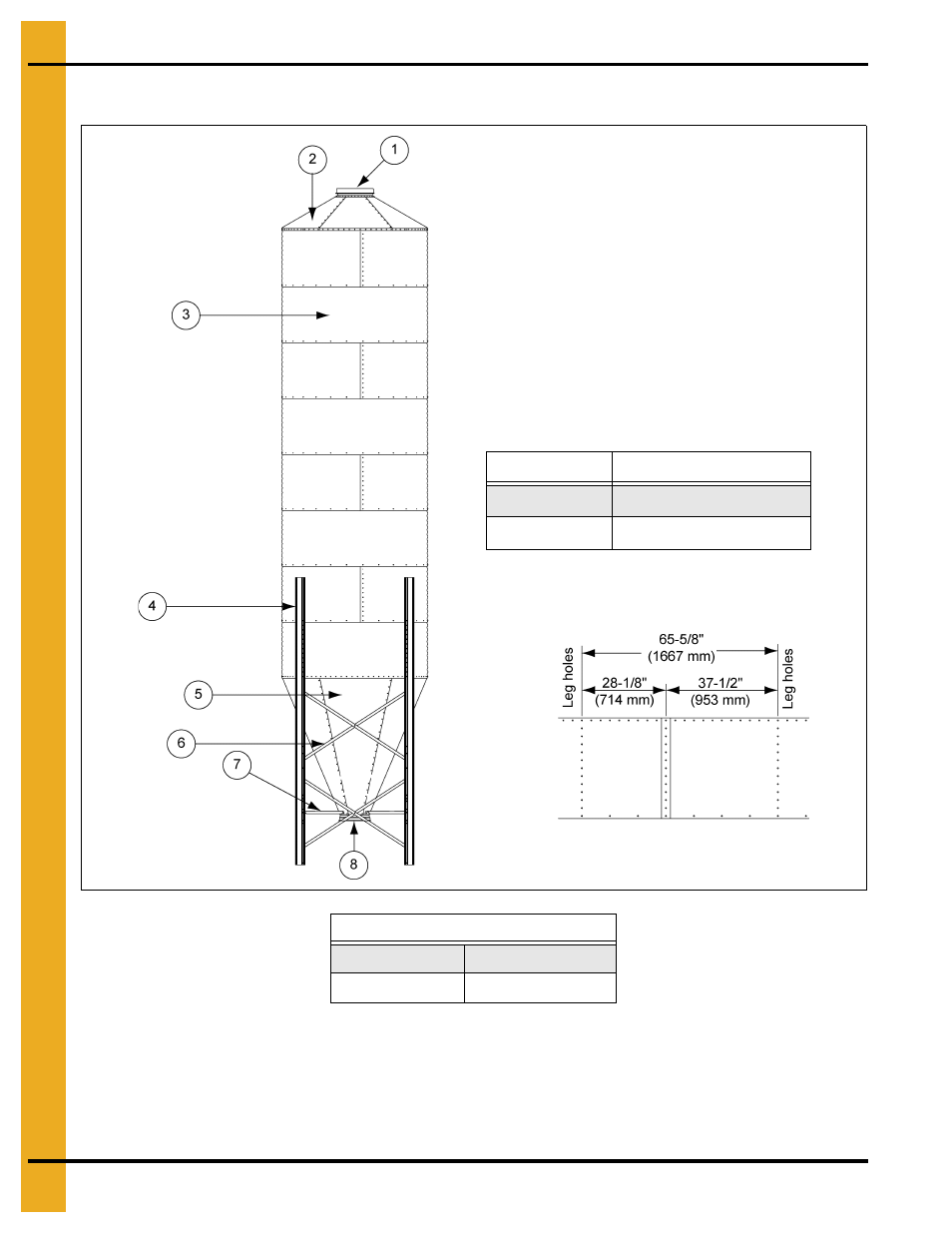 7' diameter 67° hopper tank specifications, Parts list | Grain Systems Tanks PNEG-1912 User Manual | Page 80 / 98