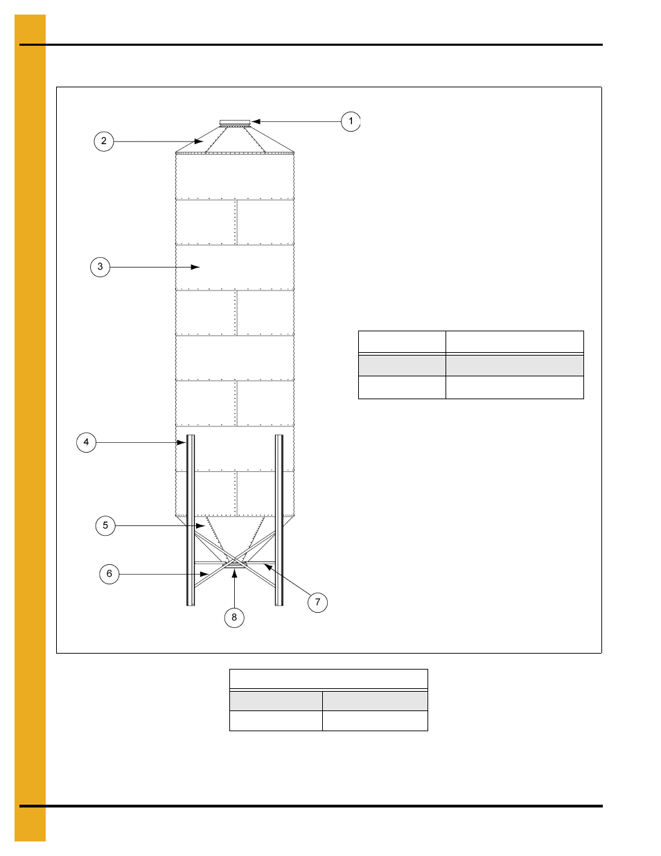 7' diameter 45° hopper tank specifications, Parts list | Grain Systems Tanks PNEG-1912 User Manual | Page 84 / 98