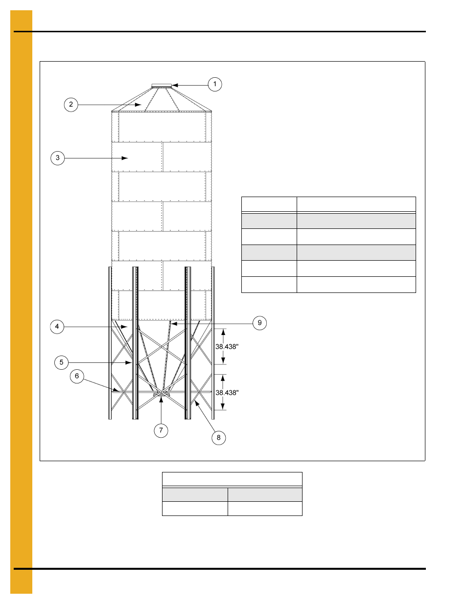 9' diameter 60° hopper tank specifications, Parts list | Grain Systems Tanks PNEG-1912 User Manual | Page 88 / 98