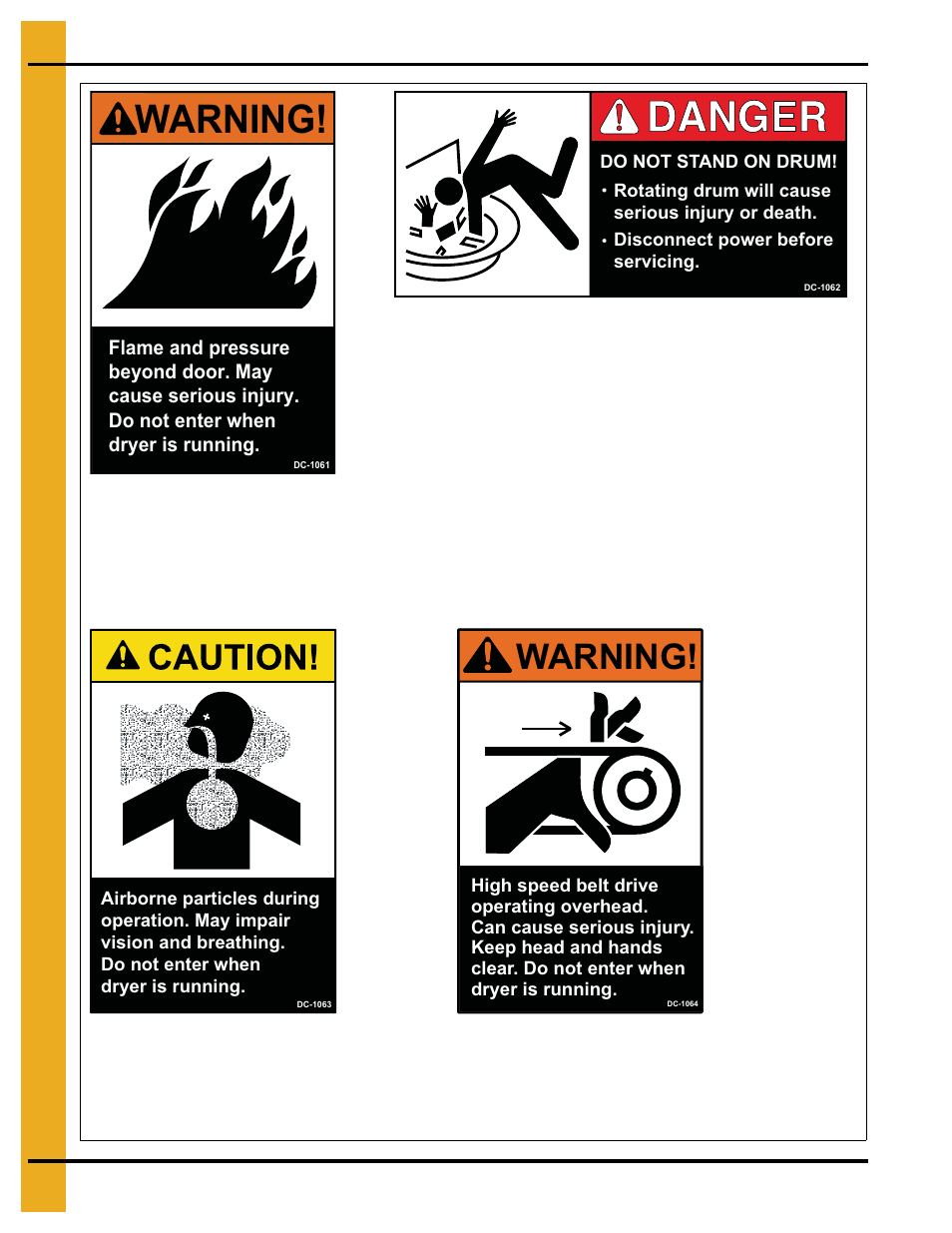 Warning, Safety decals | Grain Systems PNEG-1458 User Manual | Page 10 / 82