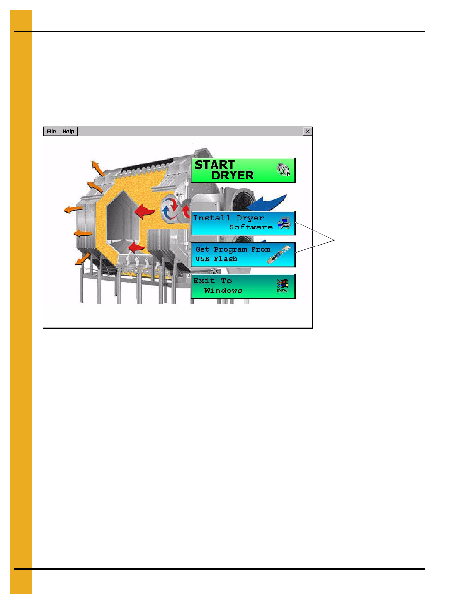 Vision touch screen display, Chapter 6 vision touch screen display, Boot screen default operation screen | Boot screen, Default operation screen | Grain Systems PNEG-1458 User Manual | Page 24 / 82