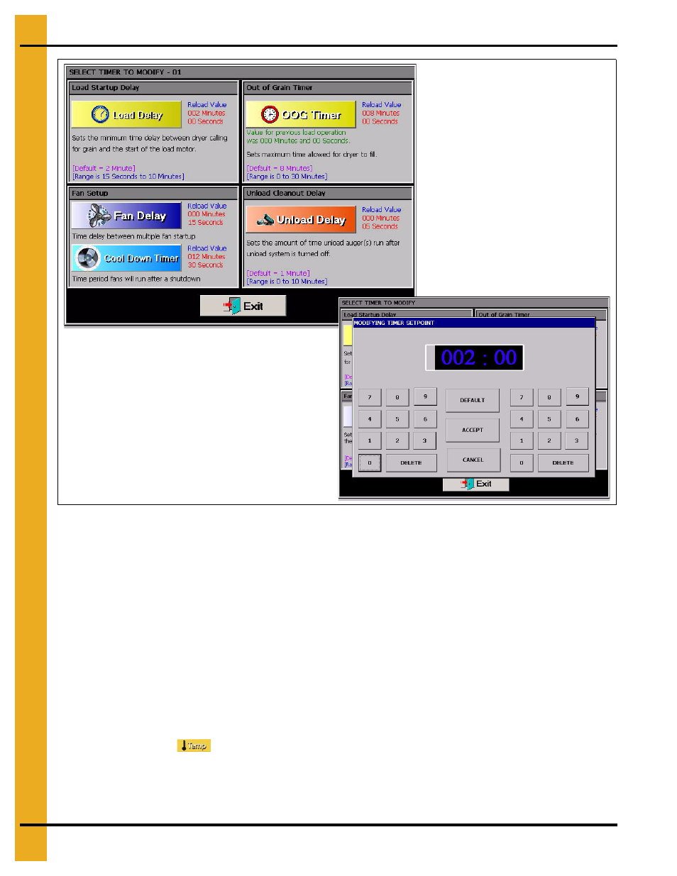Setting the temperatures | Grain Systems PNEG-1458 User Manual | Page 26 / 82