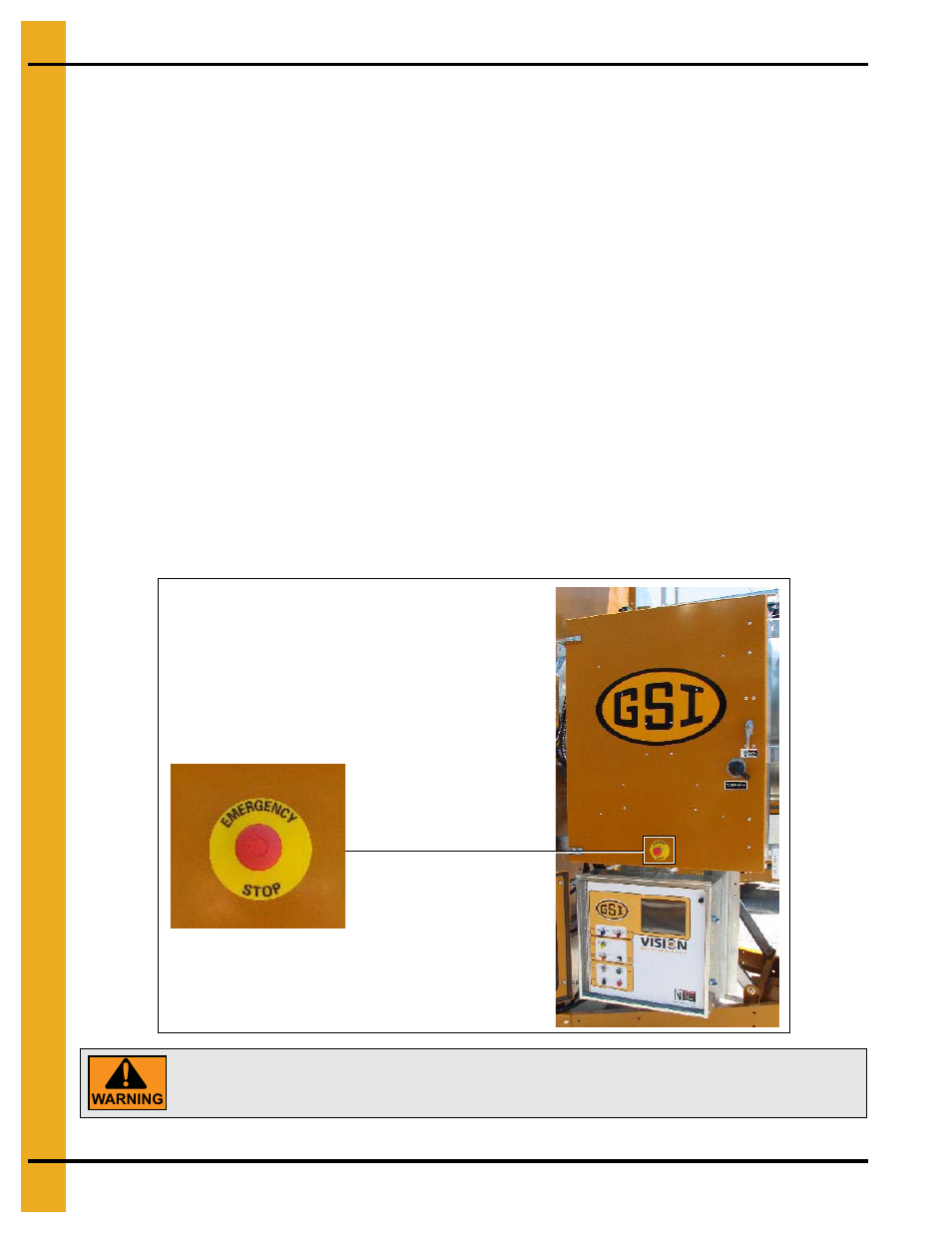 Dryer operation emergency stop switch, Dryer operation, Emergency stop switch | Grain Systems PNEG-1458 User Manual | Page 6 / 82