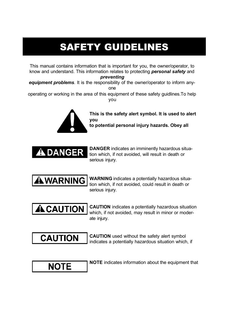 Safety guidelines | Grain Systems Bucket Elevtors, Conveyors, Series II Sweeps PNEG-679 User Manual | Page 2 / 27