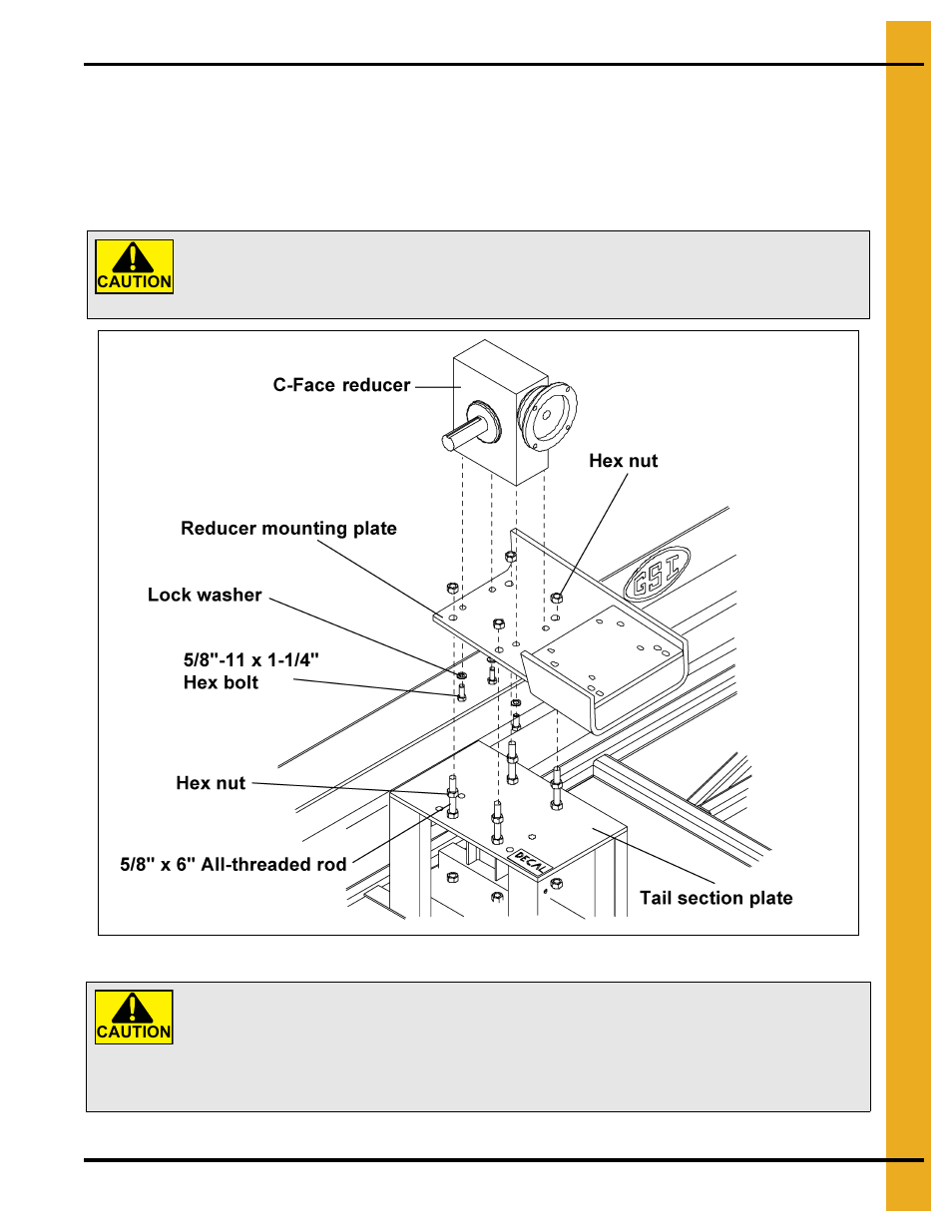 Install reducer mounting plate and reducer | Grain Systems Bucket Elevtors, Conveyors, Series II Sweeps PNEG-751-G2 User Manual | Page 29 / 104