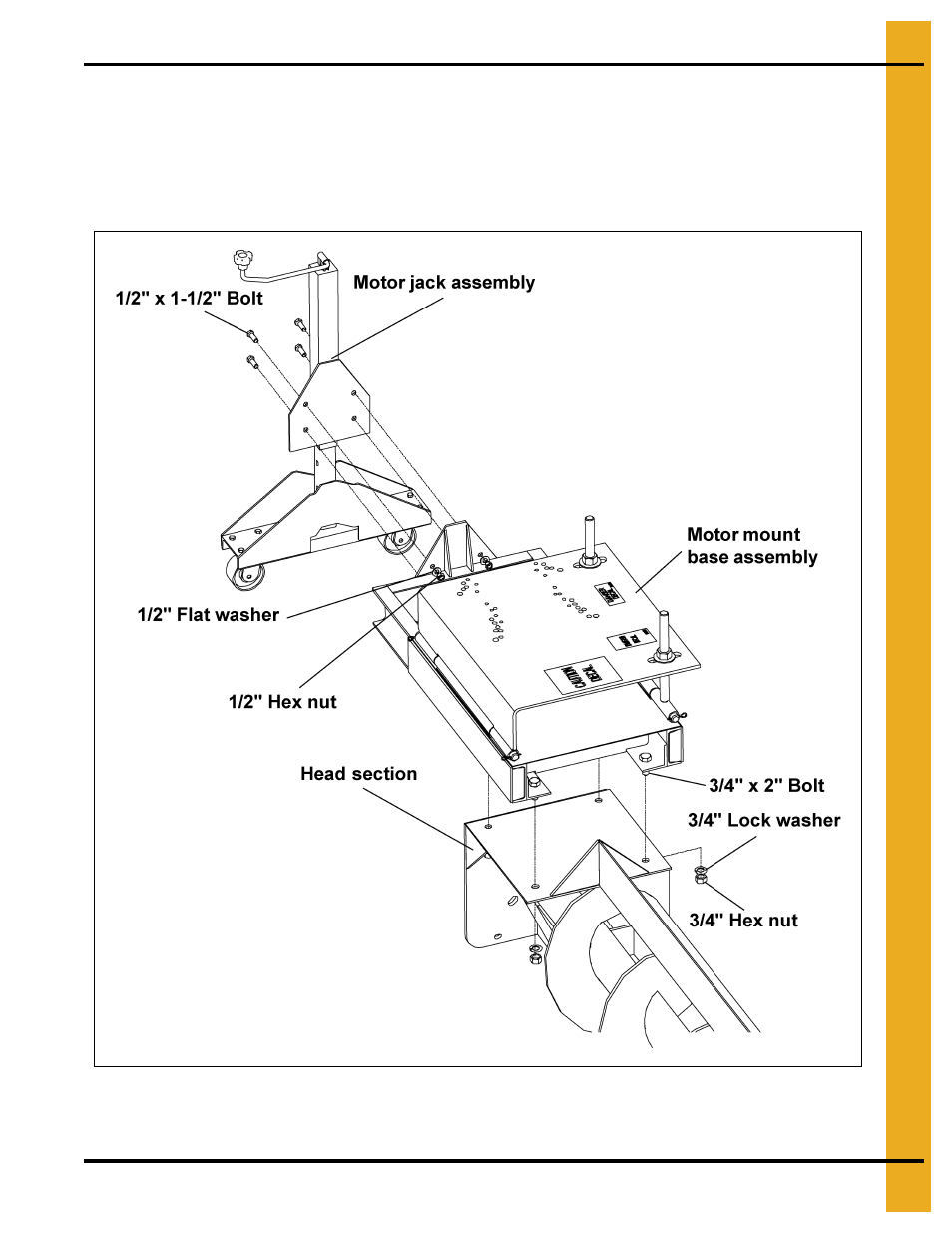 Motor jack and base assembly | Grain Systems Bucket Elevtors, Conveyors, Series II Sweeps PNEG-751-G2 User Manual | Page 37 / 104