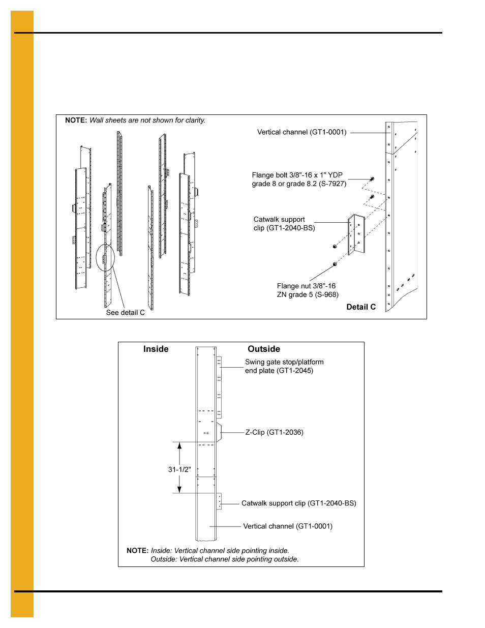 Installing catwalk support clip (gt1-2040-bs) | Grain Systems PNEG-1853 User Manual | Page 12 / 78
