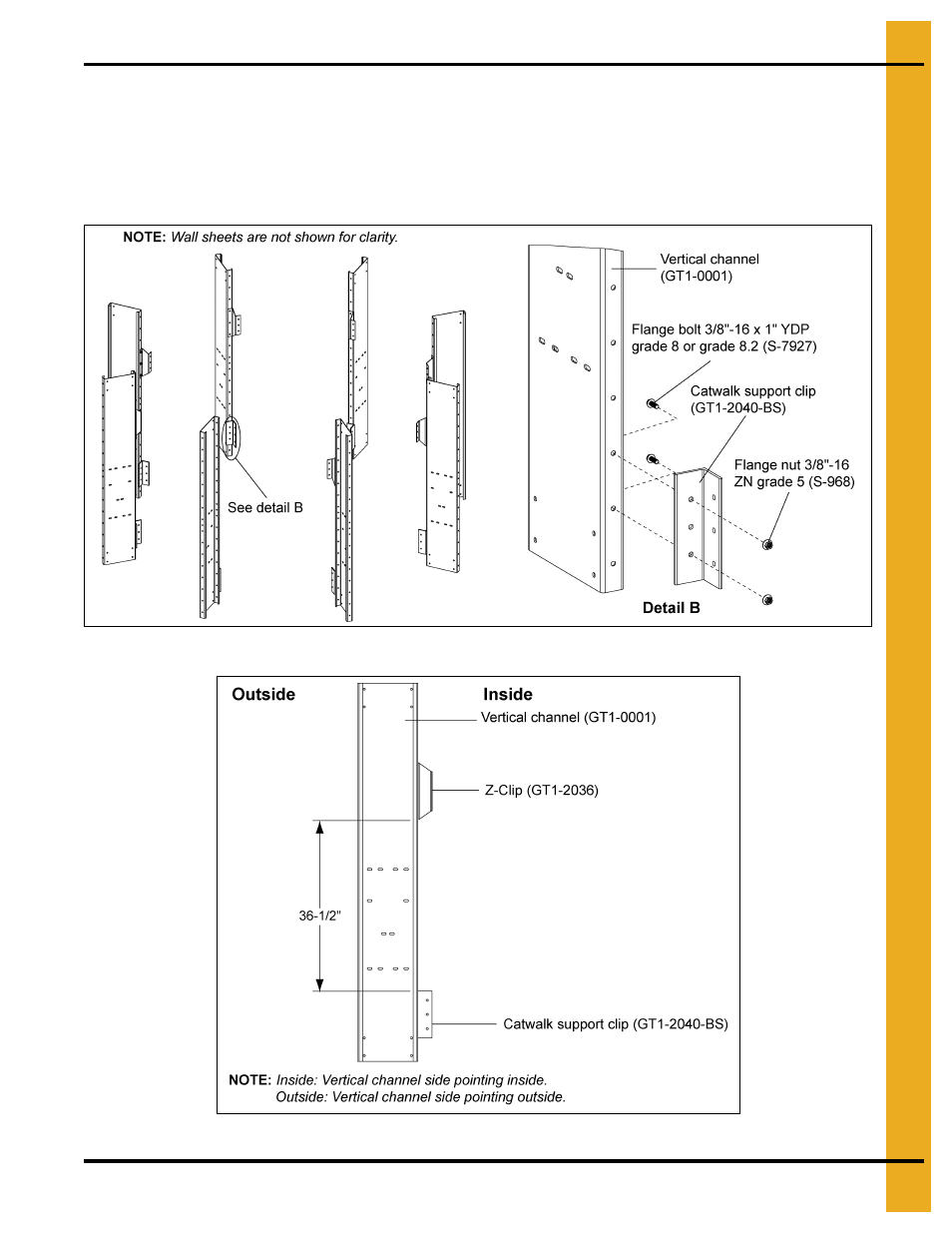 Installing catwalk support clip (gt1-2040-bs) | Grain Systems PNEG-1853 User Manual | Page 31 / 78