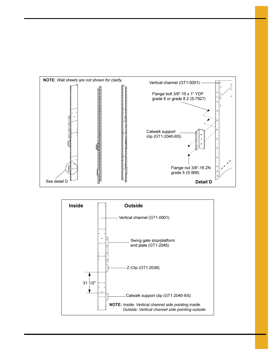 Installing catwalk support clip (gt1-2040-bs) | Grain Systems PNEG-1853 User Manual | Page 43 / 78