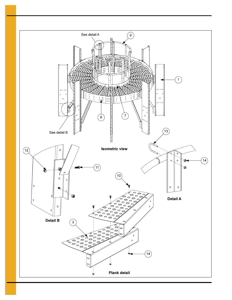 12' inside fan style catwalk (gt4-1043-12f) | Grain Systems PNEG-1853 User Manual | Page 64 / 78