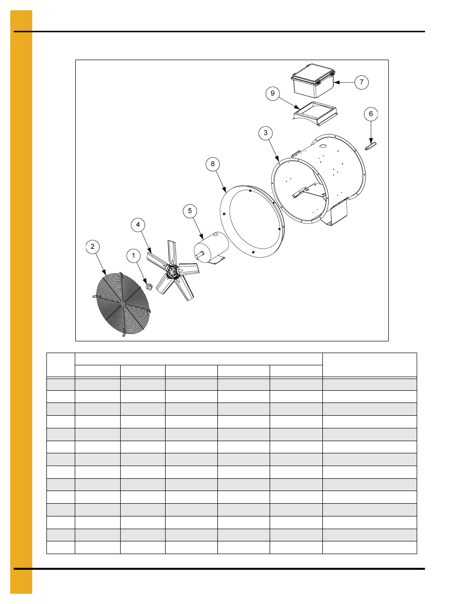 18''-28'' fan parts, Parts list | Grain Systems PNEG-010 User Manual | Page 28 / 40