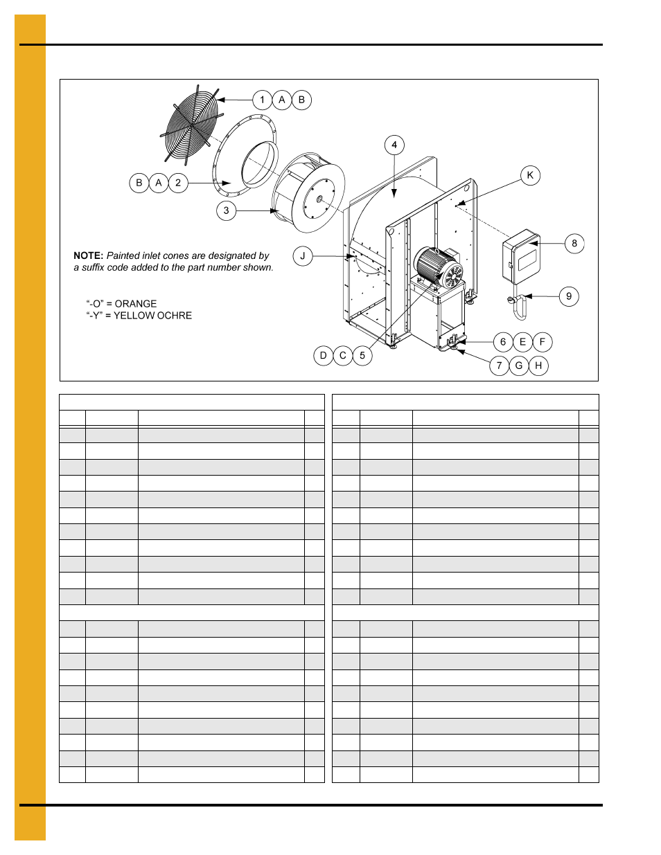 Main assembly - 1750 rpm fans, Parts list | Grain Systems PNEG-163-08 User Manual | Page 34 / 78