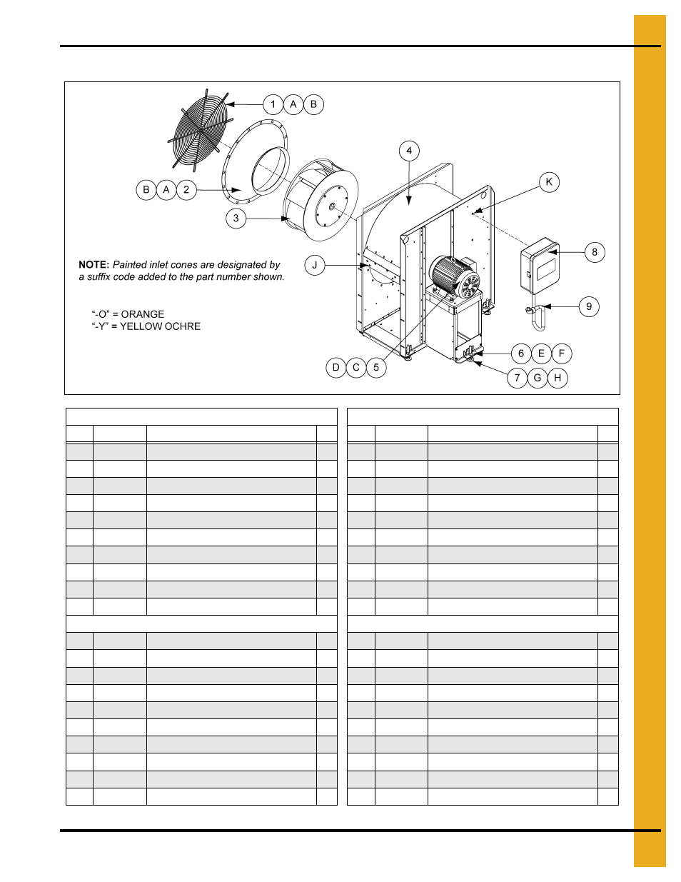 Main assembly - 1750 rpm fans (continued), Parts list | Grain Systems PNEG-163-08 User Manual | Page 37 / 78