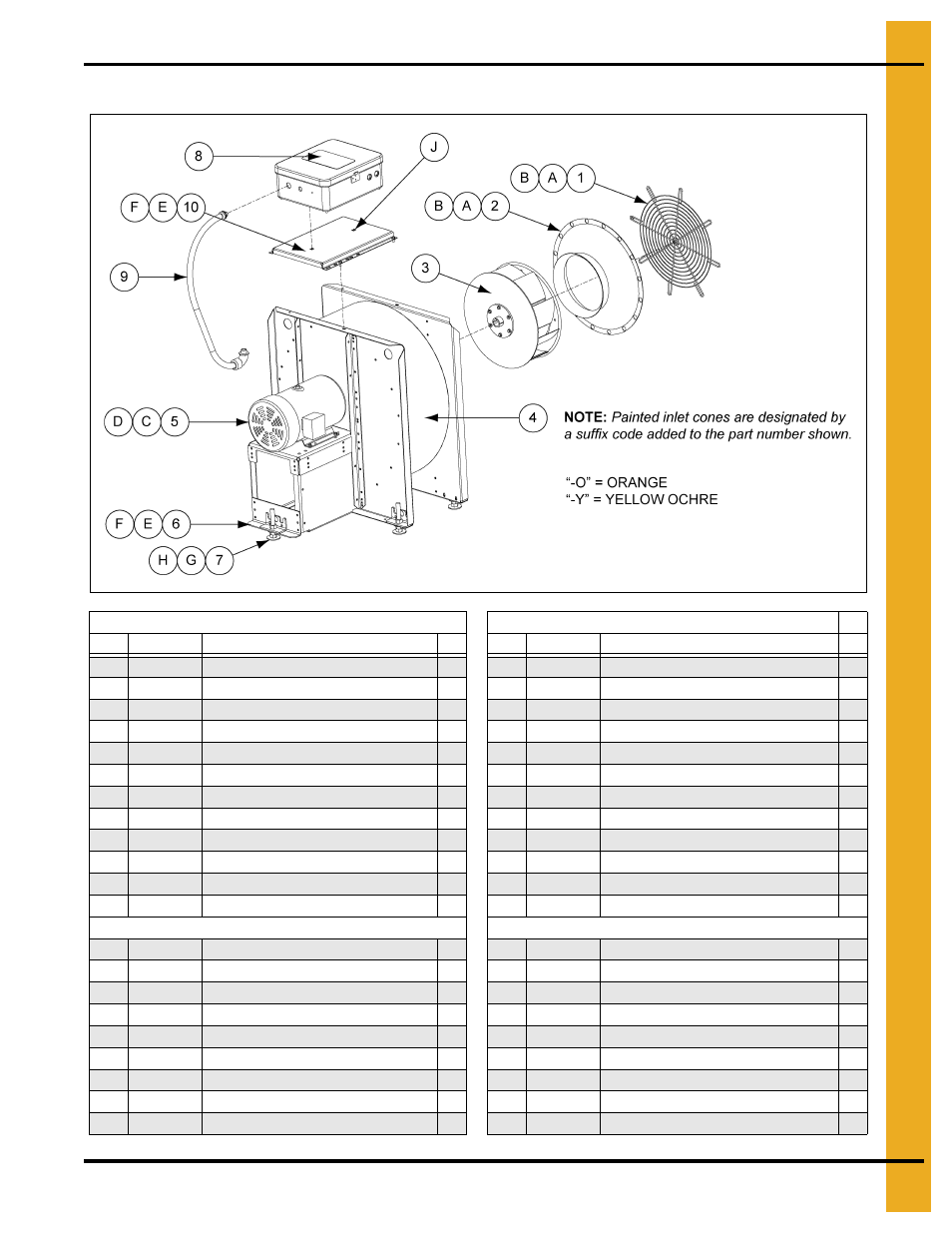 Main assembly - 3500 rpm fans, Parts list | Grain Systems PNEG-163-08 User Manual | Page 39 / 78