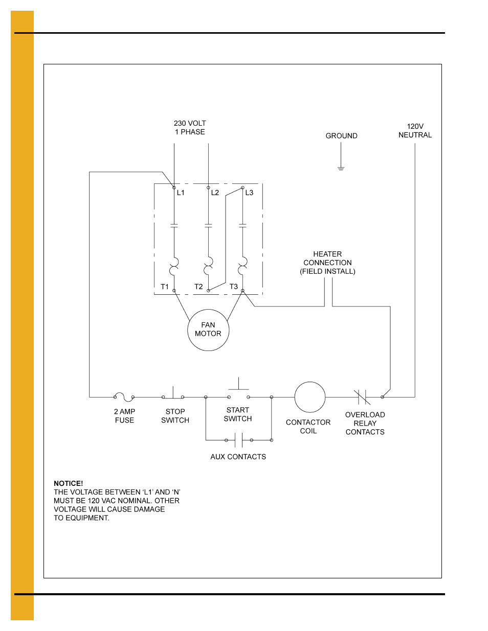 Schematics/wiring diagrams, Chapter 8 schematics/wiring diagrams, Wiring schematic - 230 volt 1 phase | Grain Systems PNEG-163-08 User Manual | Page 66 / 78