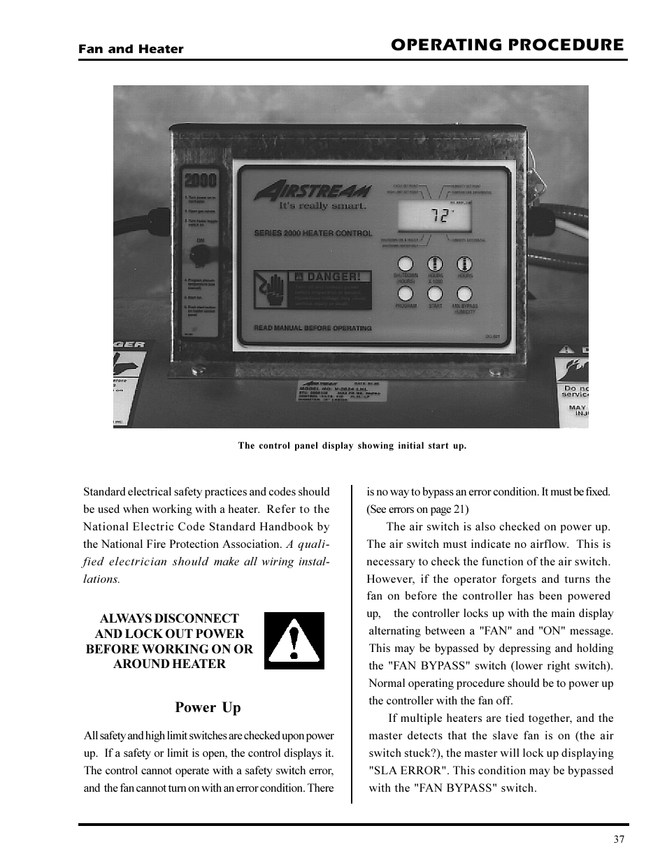 Operating procedure, Power up | Grain Systems PNEG-377 User Manual | Page 37 / 98