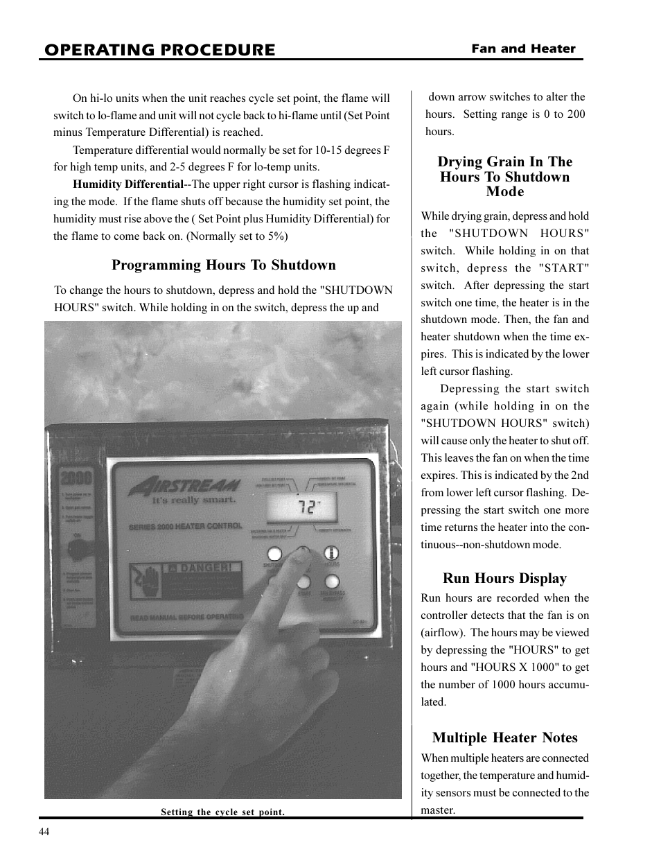 Operating procedure | Grain Systems PNEG-377 User Manual | Page 44 / 98