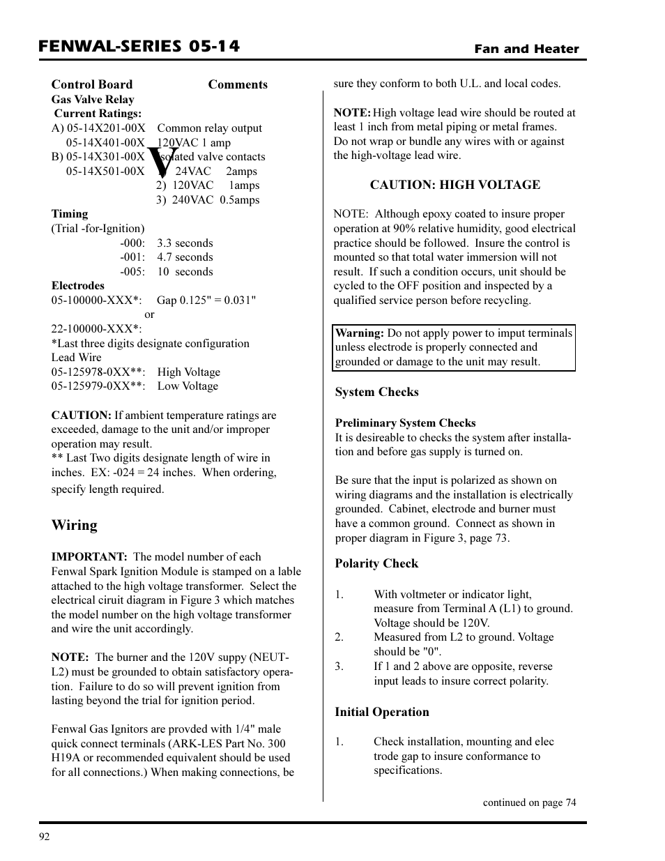 Fenwal-series 05-14 | Grain Systems PNEG-377 User Manual | Page 92 / 98