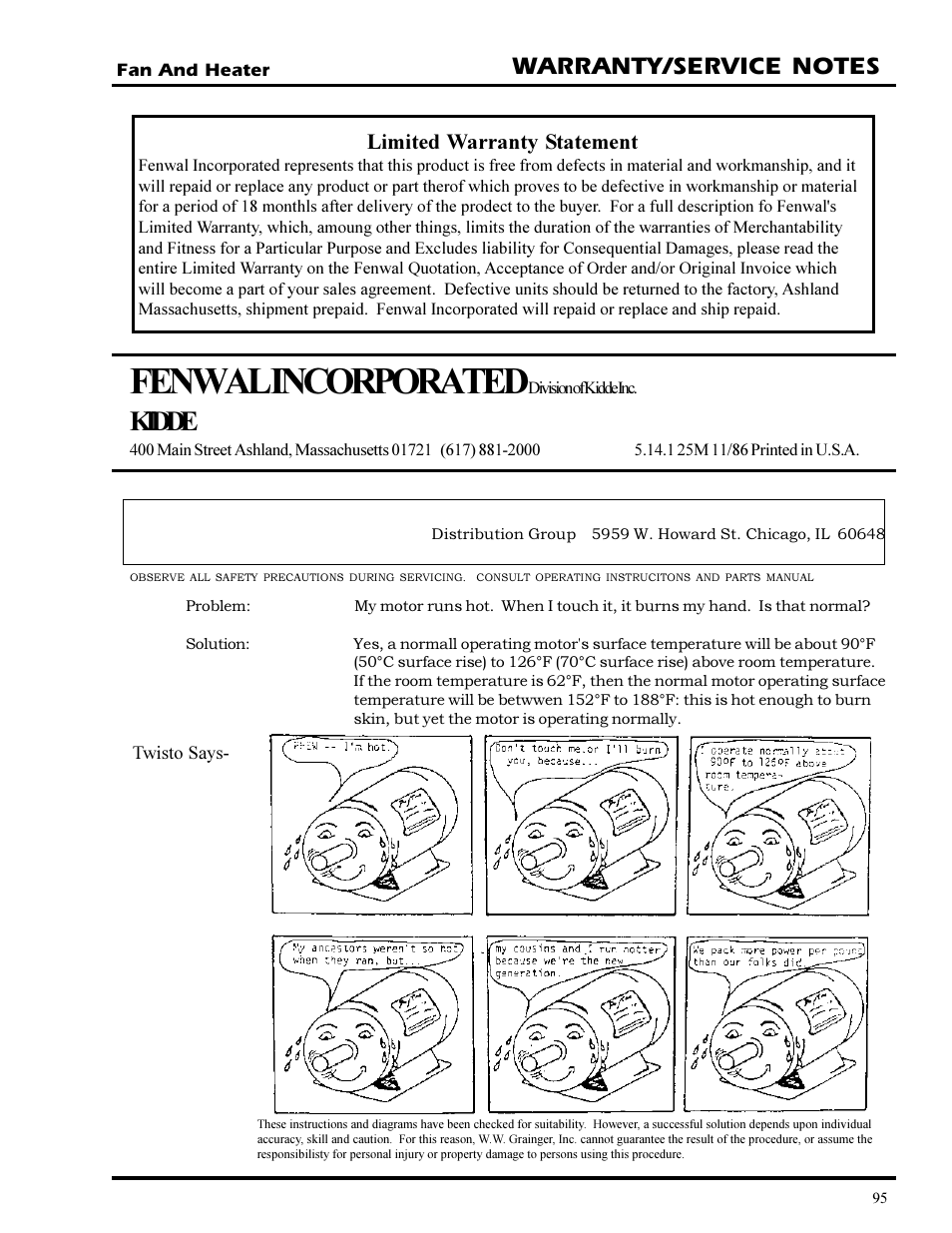 Fenwal incorporated, Kidde, Rainger. inc | Grain Systems PNEG-377 User Manual | Page 95 / 98