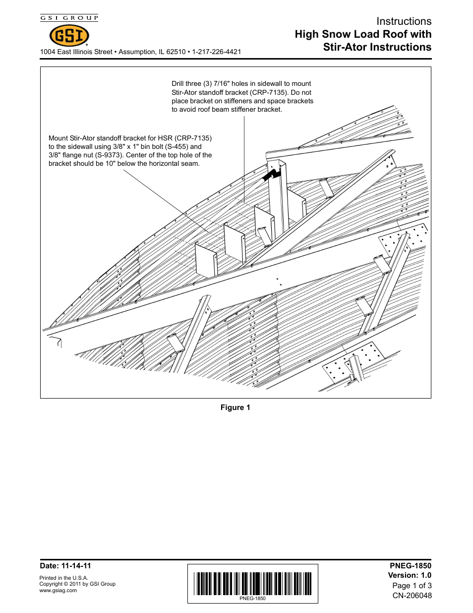Grain Systems Bin Accessories PNEG-1850 User Manual | 3 pages