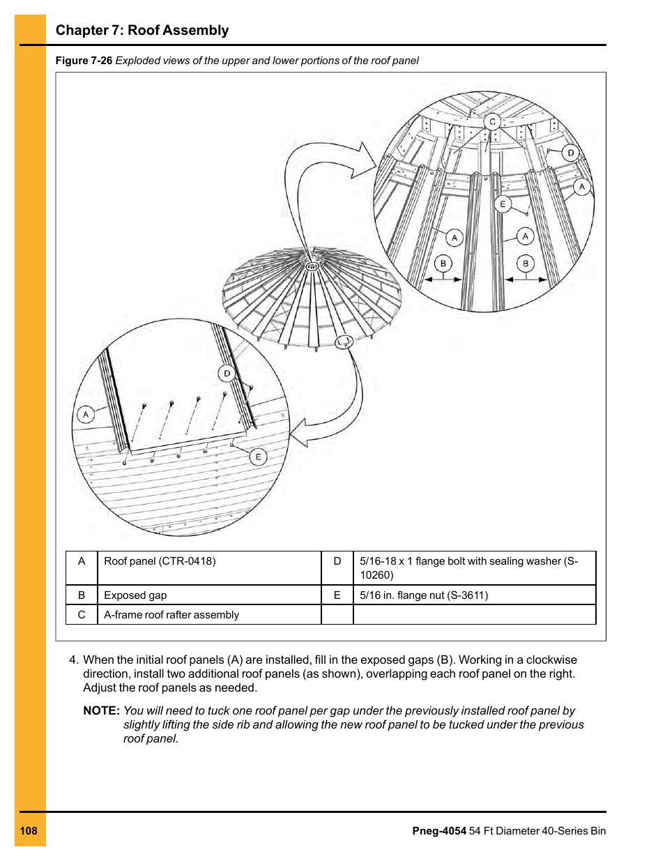 Chapter 7: roof assembly | Grain Systems Tanks PNEG-4054 User Manual | Page 108 / 164