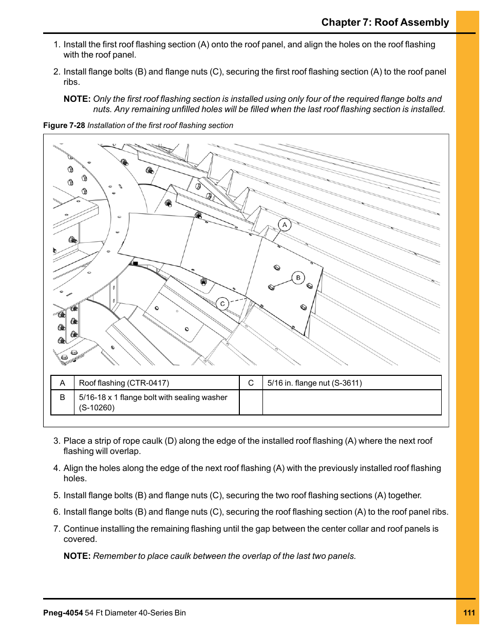 Chapter 7: roof assembly | Grain Systems Tanks PNEG-4054 User Manual | Page 111 / 164