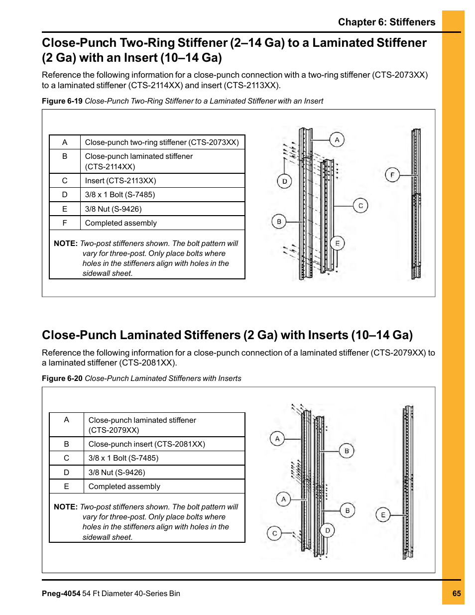 14 ga), Chapter 6: stiffeners | Grain Systems Tanks PNEG-4054 User Manual | Page 65 / 164